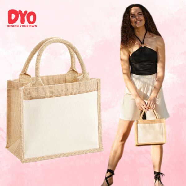 Cotton pocket jute bag Thumbnail